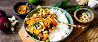 Kichererbsen-Curry mit Kürbis und Spinat