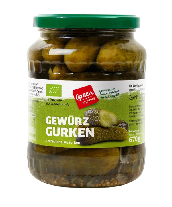Produktfoto zu Gewürzgurken 670g Glas von green