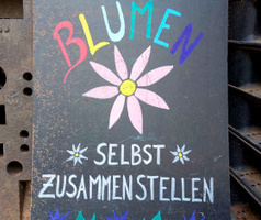 Blumen selbst zusammenstellen Schild
