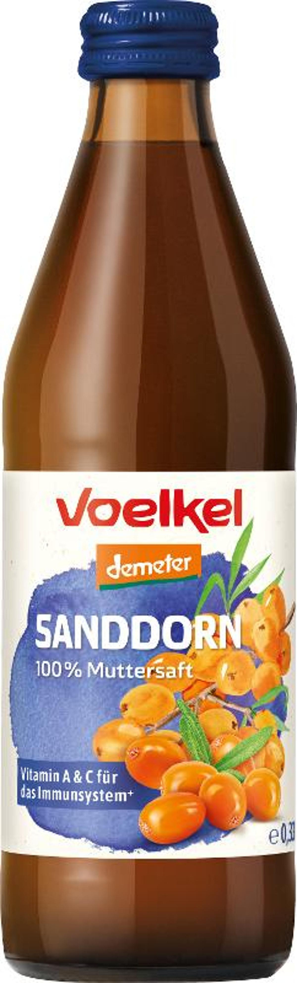 Produktfoto zu Sanddorn-Saft pur 0,33l