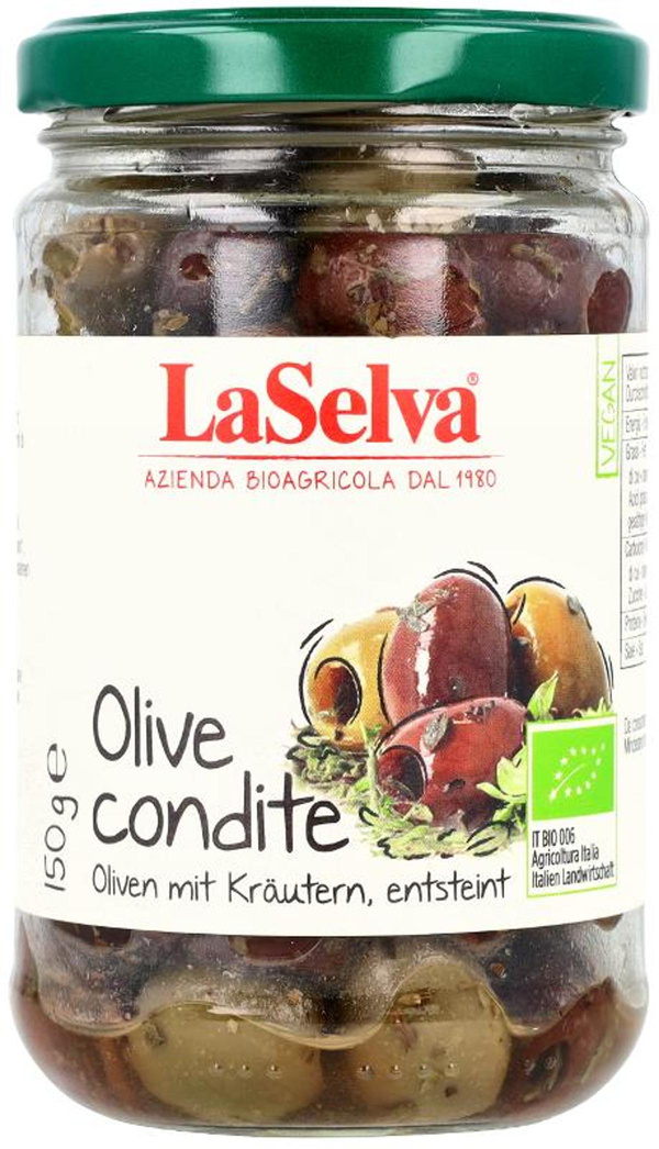 Produktfoto zu Olivenmix mit Kräutern, entsteint 150g