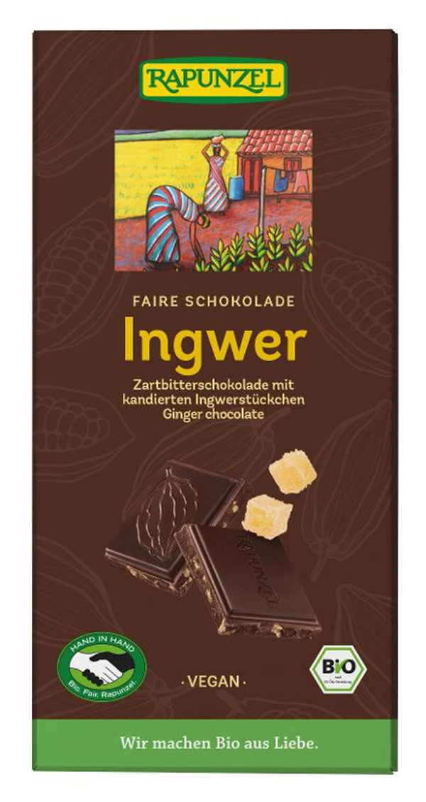 Produktfoto zu Schokolade Ingwer-Zartbitter 100g