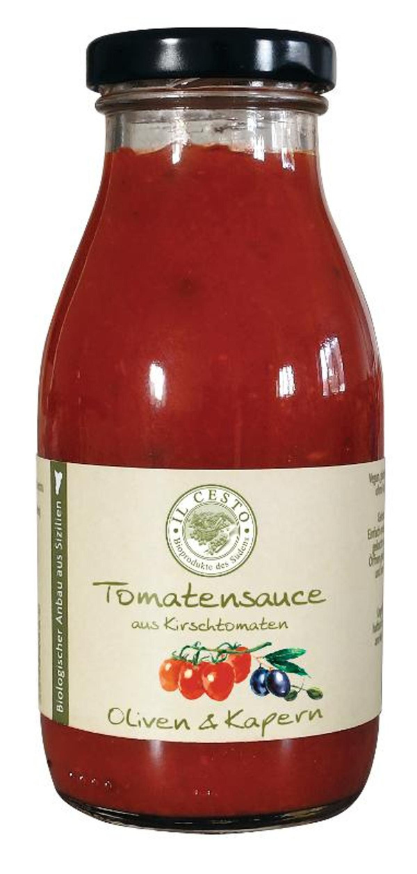Produktfoto zu Tomatensauce mit Oliven&Kapern 250ml
