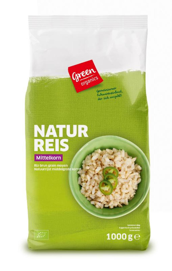Produktfoto zu Natur Reis Mittelkorn 1kg von green