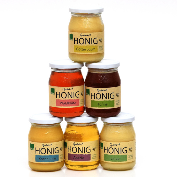 Honig-Auswahl der Bioland-Imkerei Gunterbunt 