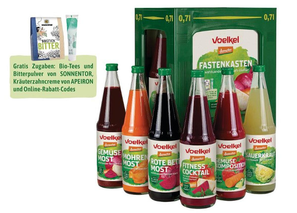 Produktfoto zu Fastenkasten 6 Gemüse-Säfte 6*0,7l