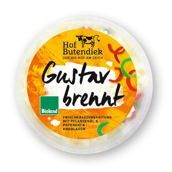 Produktfoto zu Frischkäse Gustav brennt