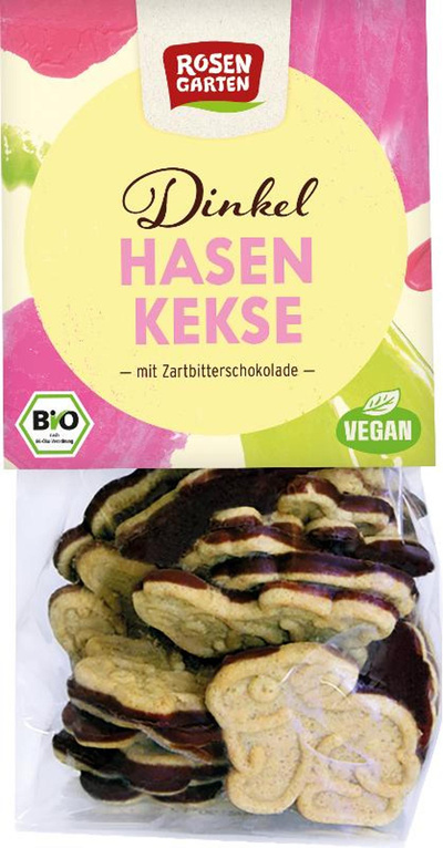 Produktfoto zu Dinkel-Osterhasen-Kekse mit Schokoseite 125g
