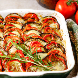 Ratatouille-Gratin als Rezeptkiste
