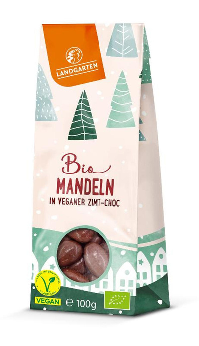 Produktfoto zu Mandeln in veganer Zimt-Schokolade 100g