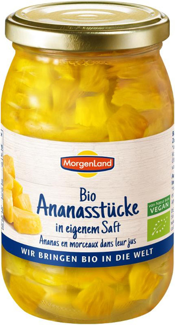 Produktfoto zu Ananasstücke 350g im Glas