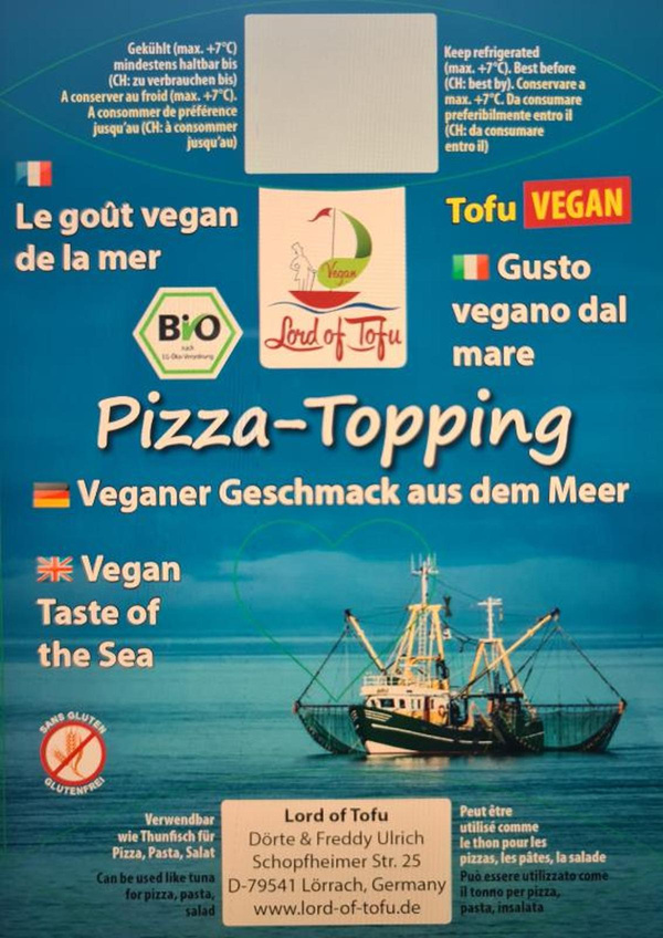 Produktfoto zu Thuna - veganer Thunfischersatz - Pizza Topping