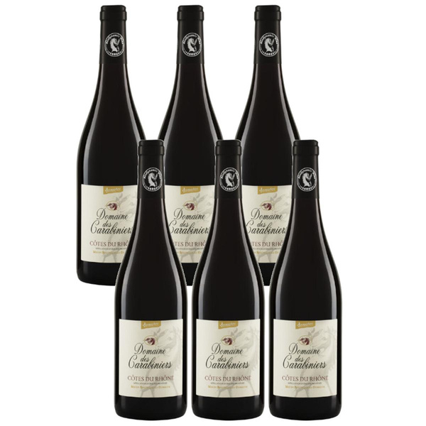 Produktfoto zu Kiste Côtes du Rhône Rouge Domaine des Carabiniers 6*0,75l