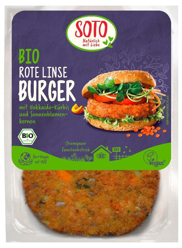 Produktfoto zu Gemüse Burger rote Linse