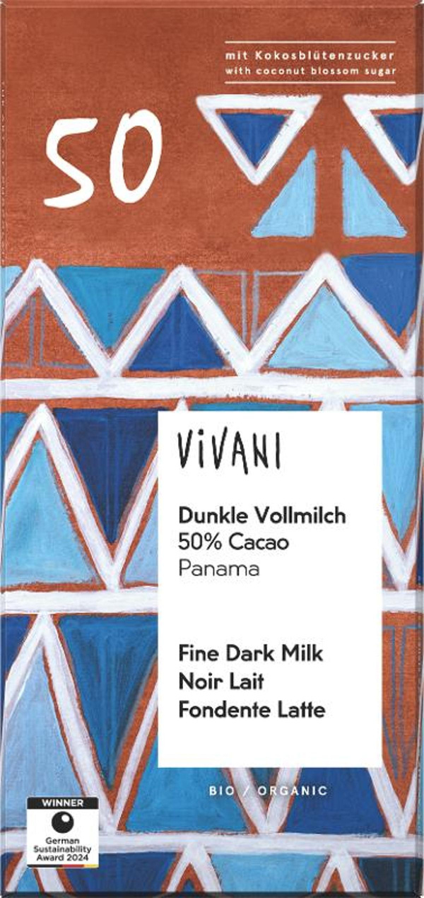 Produktfoto zu Schokolade Dunkle Vollmilch 50% 80g