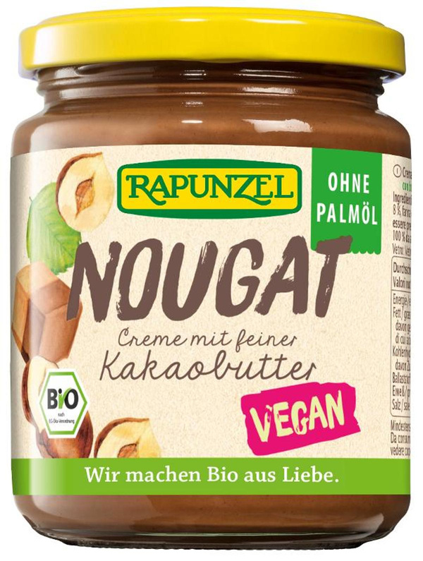 Produktfoto zu Nougat-Creme mit Kakaobutter, ohne Palmöl 250g