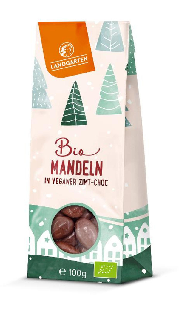 Produktfoto zu Mandeln in veganer Zimt-Schokolade 100g