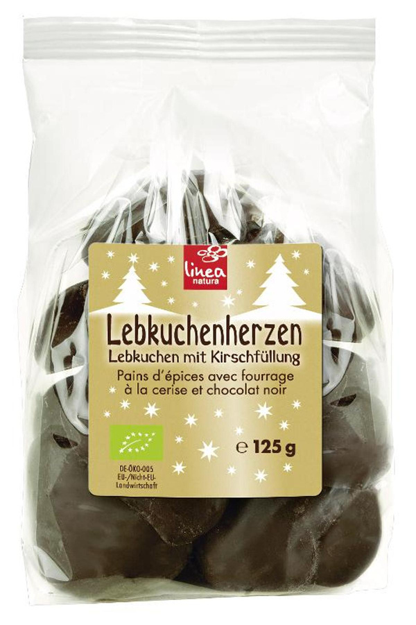 Produktfoto zu Lebkuchenherzen mit Kirsche gefüllt 125g