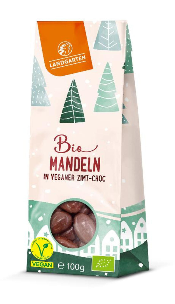 Produktfoto zu Mandeln in veganer Zimt-Schokolade 100g
