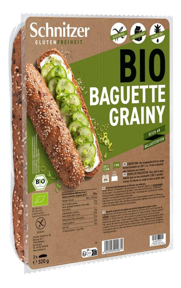 Produktfoto zu Aufback-Baguette Grainy 320g glutenfrei