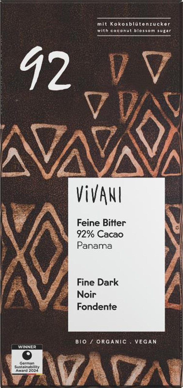 Produktfoto zu Schokolade Feine Bitter 92% 80g