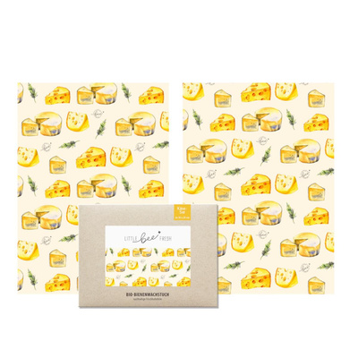 Produktfoto zu Bio-Bienenwachstücher mit Motiv "Käse" im 2er-Set