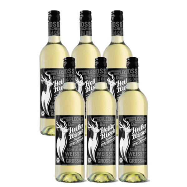 Produktfoto zu Kiste Heißer Hirsch Glühwein Weiß 6*0,75l