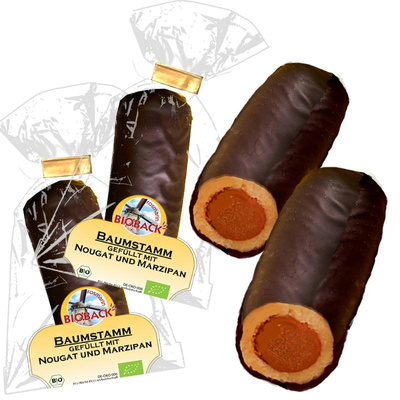 Produktfoto zu Nougat Marzipan Baumstamm 50g