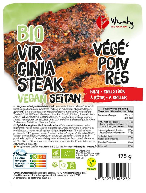 Produktfoto zu Veganbratstück Virginia Steak  (2 Stück)