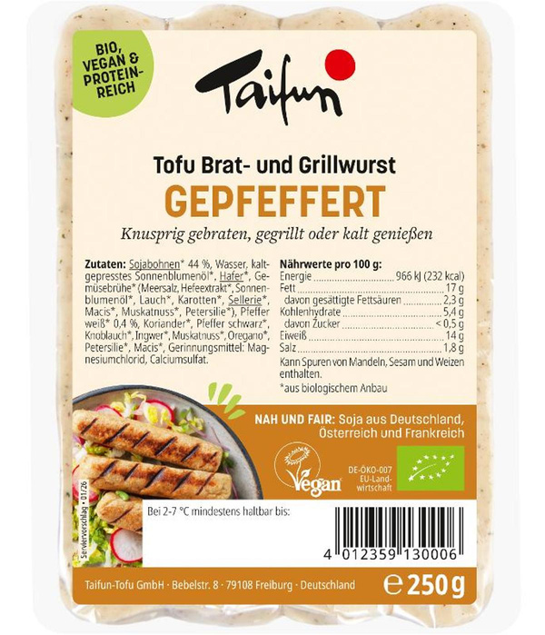 Produktfoto zu Tofu-Brat- und Grillwurst gepfeffert