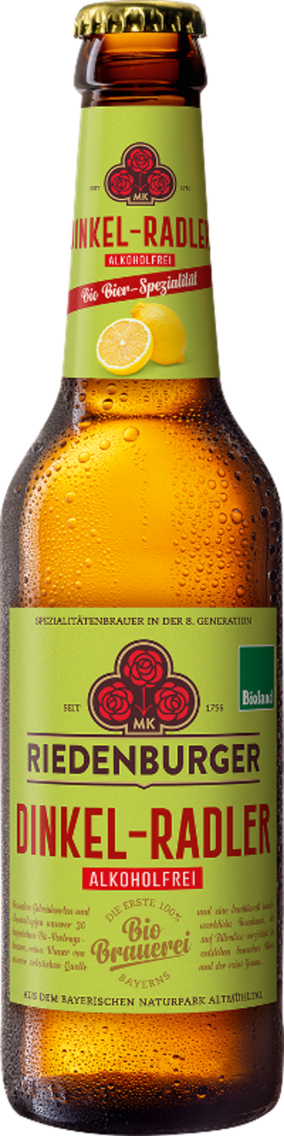 Produktfoto zu Riedenburger Dinkel Radler alkoholfrei 0,33l