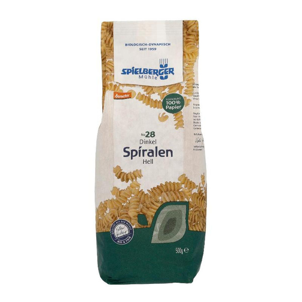 Produktfoto zu Dinkel Spiralen hell 500g