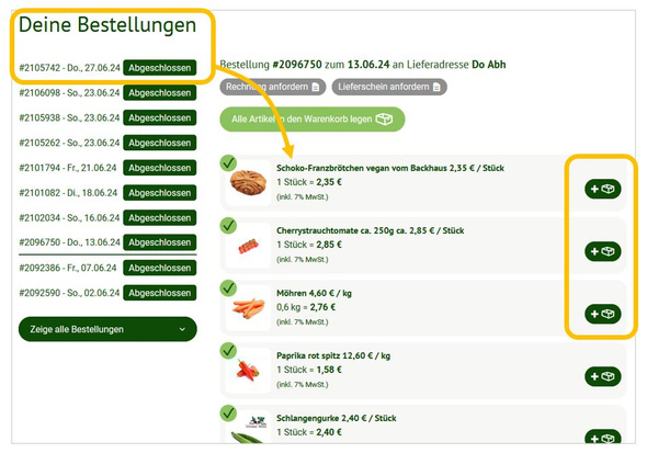 Meine Bestellungen