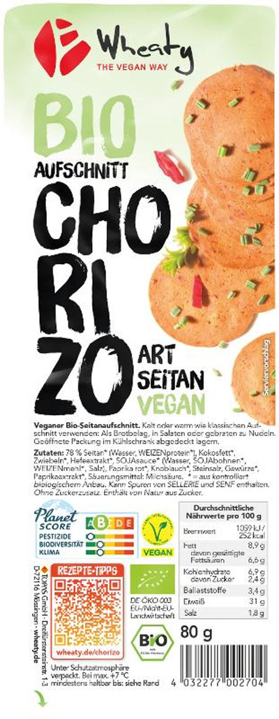 Produktfoto zu Veganslices Chorizo