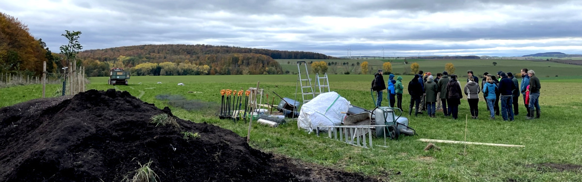 die Pflanzgruppe auf dem Feld