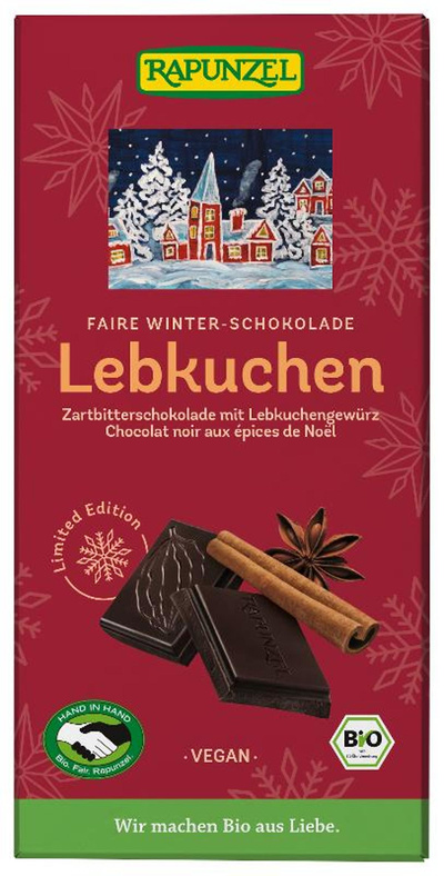 Produktfoto zu Schokolade Zartbitter mit Lebkuchengewürz 80g