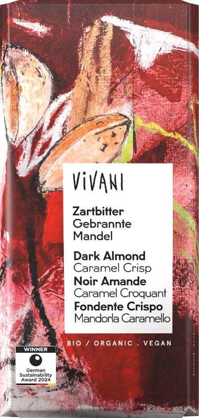 Produktfoto zu Schokolade Zartbitter Gebrannte Mandel 80g