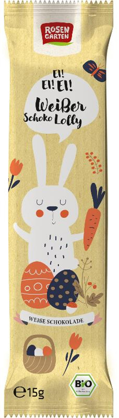 Produktfoto zu Schoko-Lolly Hase weiße Schokolade 15g