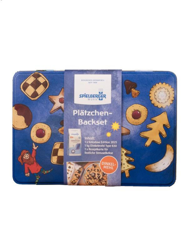Produktfoto zu Plätzchen-Backset Keksdose mit Dinkelmehl 630