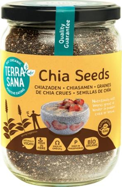 Produktfoto zu Chia-Saat schwarz im Glas 330g