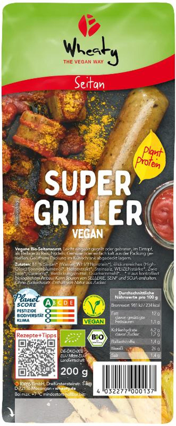 Produktfoto zu Veganwurst Super Griller