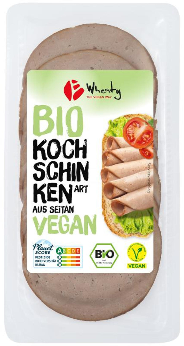 Produktfoto zu veganer Aufschnitt nach Kochschinkenart