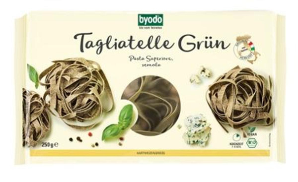Produktfoto zu Tagliatelle, grüne Bandnudeln 250g