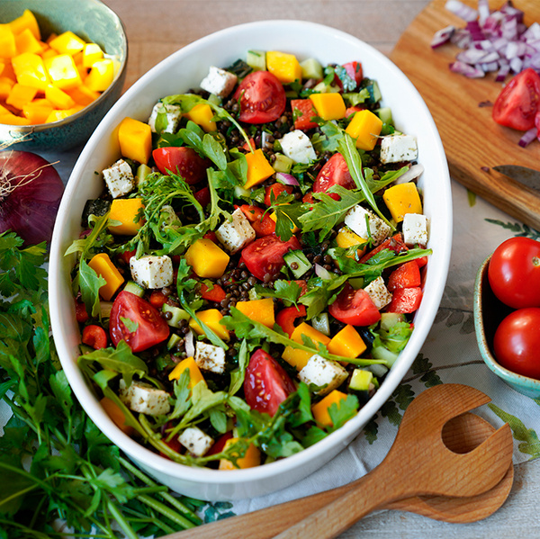 Sommerlicher Linsensalat