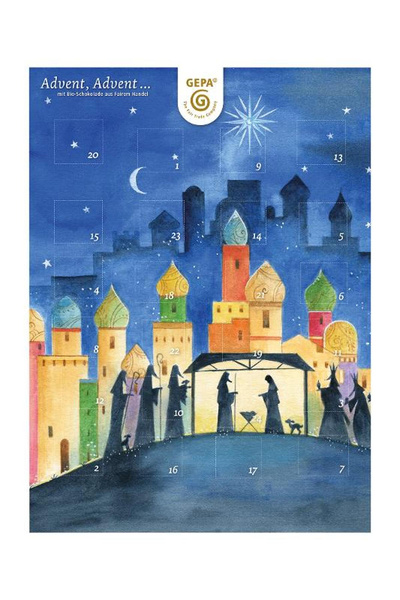 Produktfoto zu Adventskalender GEPA faire Schokolade 75g