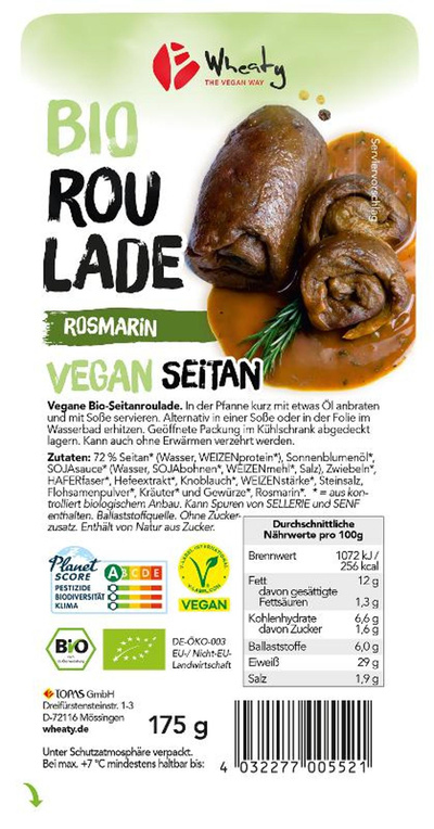 Produktfoto zu Veganbratstück Rosmarin-Roulade