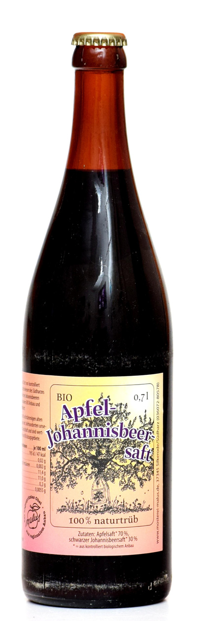 Produktfoto zu Apfel-Johannisbeer-Saft 0,7l Flasche