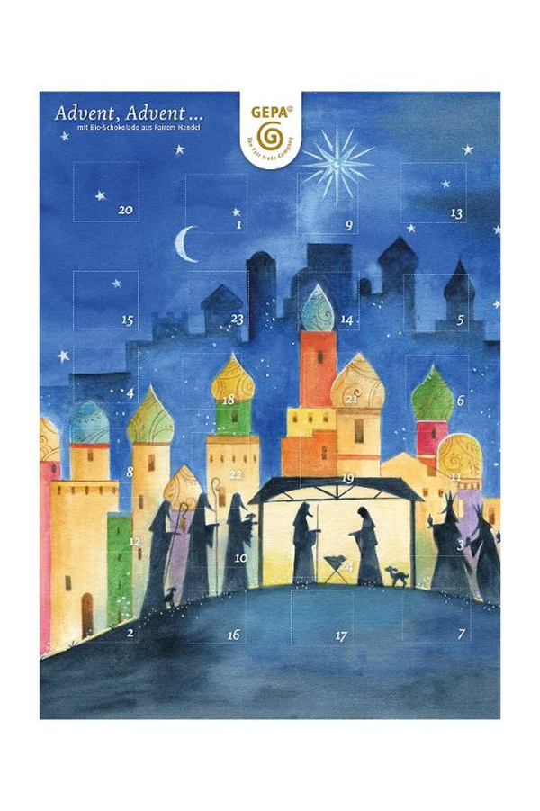 Produktfoto zu Adventskalender GEPA faire Schokolade 75g