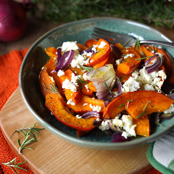 Rezept mit Kürbis und Feta