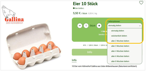 Dauerartikel anlegen